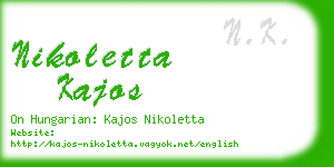 nikoletta kajos business card